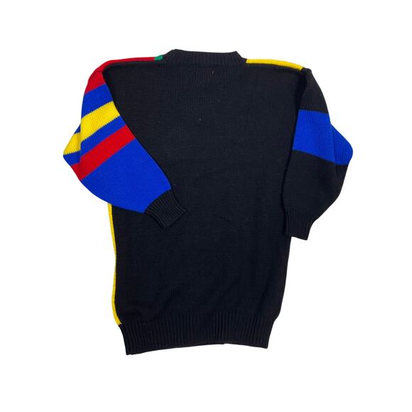 Vintage Y2K Cervelle Colorblock Sweater Medium Heavyweight Geometric Knit - Picture 3 of 4